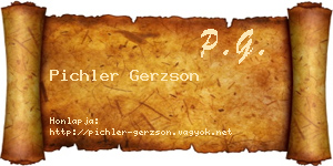 Pichler Gerzson névjegykártya